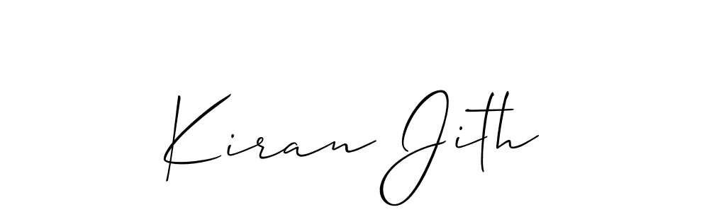 Allison_Script is a professional signature style that is perfect for those who want to add a touch of class to their signature. It is also a great choice for those who want to make their signature more unique. Get Kiran Jith name to fancy signature for free. Kiran Jith signature style 2 images and pictures png