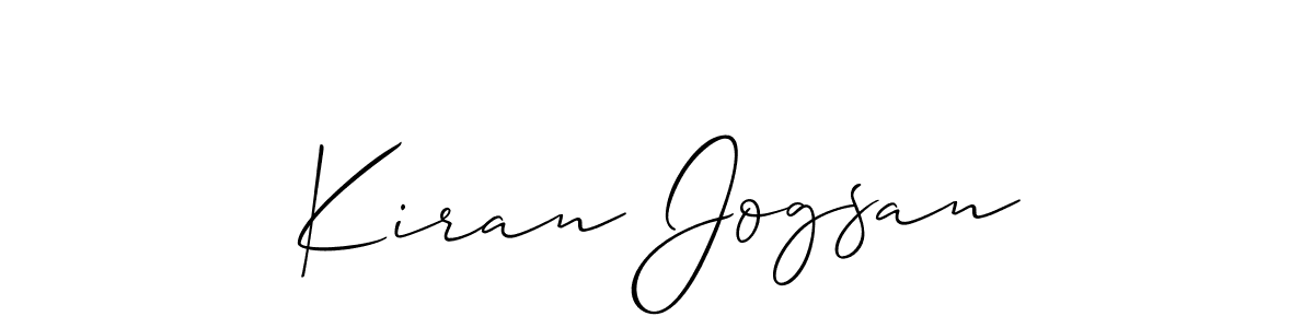 Make a beautiful signature design for name Kiran Jogsan. With this signature (Allison_Script) style, you can create a handwritten signature for free. Kiran Jogsan signature style 2 images and pictures png