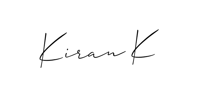 Design your own signature with our free online signature maker. With this signature software, you can create a handwritten (Allison_Script) signature for name Kiran K. Kiran K signature style 2 images and pictures png