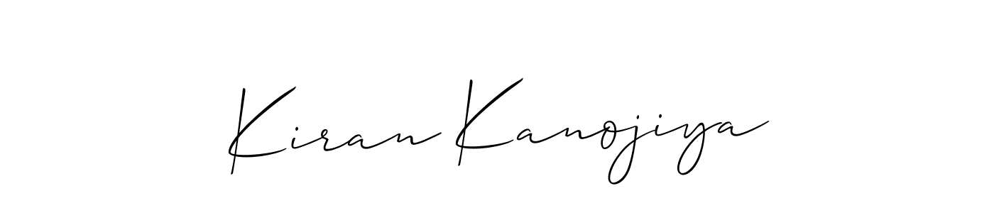 Design your own signature with our free online signature maker. With this signature software, you can create a handwritten (Allison_Script) signature for name Kiran Kanojiya. Kiran Kanojiya signature style 2 images and pictures png