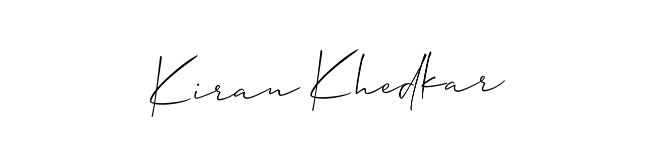 This is the best signature style for the Kiran Khedkar name. Also you like these signature font (Allison_Script). Mix name signature. Kiran Khedkar signature style 2 images and pictures png