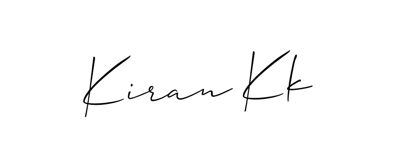 The best way (Allison_Script) to make a short signature is to pick only two or three words in your name. The name Kiran Kk include a total of six letters. For converting this name. Kiran Kk signature style 2 images and pictures png