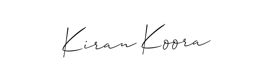 How to make Kiran Koora name signature. Use Allison_Script style for creating short signs online. This is the latest handwritten sign. Kiran Koora signature style 2 images and pictures png