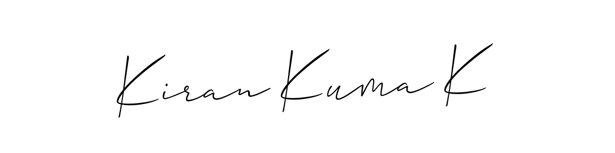 This is the best signature style for the Kiran Kuma K name. Also you like these signature font (Allison_Script). Mix name signature. Kiran Kuma K signature style 2 images and pictures png