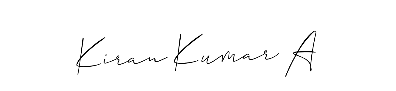 How to Draw Kiran Kumar A signature style? Allison_Script is a latest design signature styles for name Kiran Kumar A. Kiran Kumar A signature style 2 images and pictures png