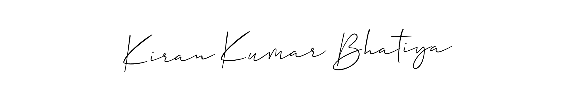 Also You can easily find your signature by using the search form. We will create Kiran Kumar Bhatiya name handwritten signature images for you free of cost using Allison_Script sign style. Kiran Kumar Bhatiya signature style 2 images and pictures png