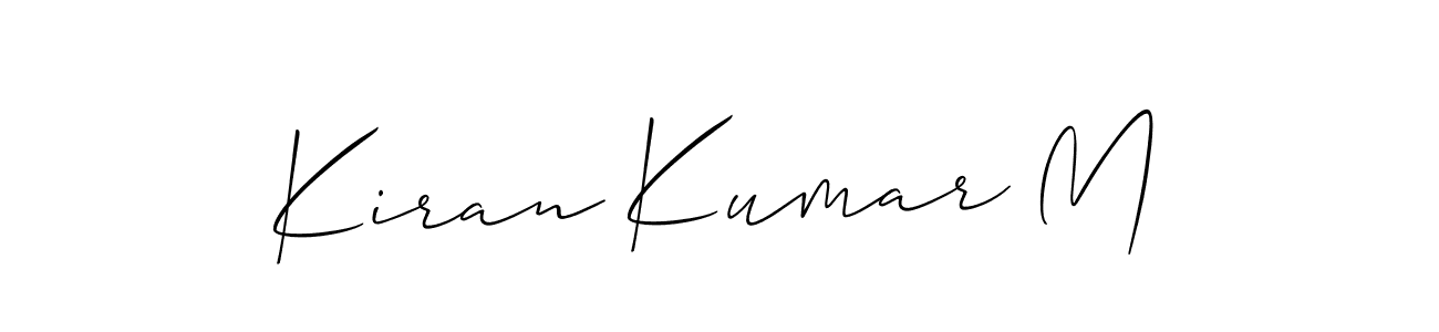 Make a beautiful signature design for name Kiran Kumar M. With this signature (Allison_Script) style, you can create a handwritten signature for free. Kiran Kumar M signature style 2 images and pictures png