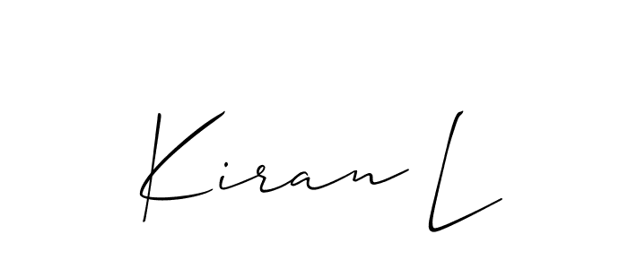 Allison_Script is a professional signature style that is perfect for those who want to add a touch of class to their signature. It is also a great choice for those who want to make their signature more unique. Get Kiran L name to fancy signature for free. Kiran L signature style 2 images and pictures png