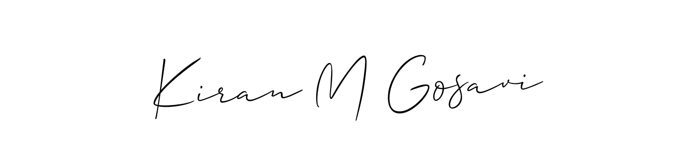 Create a beautiful signature design for name Kiran M Gosavi. With this signature (Allison_Script) fonts, you can make a handwritten signature for free. Kiran M Gosavi signature style 2 images and pictures png