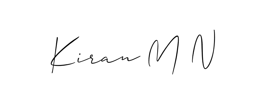 if you are searching for the best signature style for your name Kiran M N. so please give up your signature search. here we have designed multiple signature styles  using Allison_Script. Kiran M N signature style 2 images and pictures png