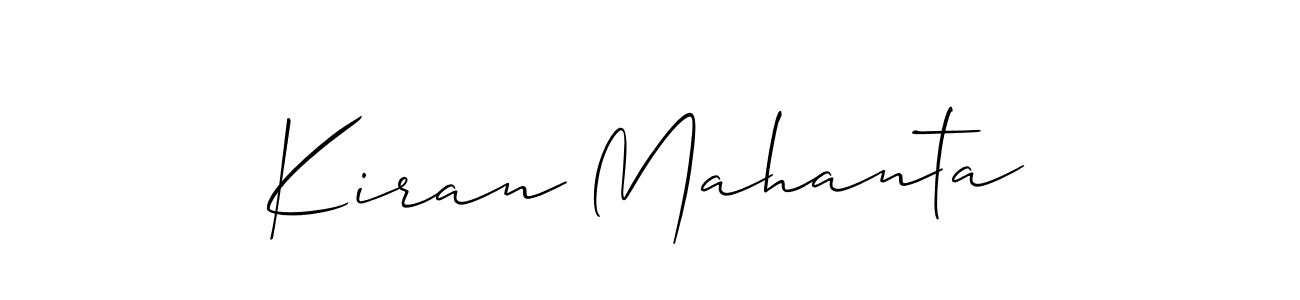 Create a beautiful signature design for name Kiran Mahanta. With this signature (Allison_Script) fonts, you can make a handwritten signature for free. Kiran Mahanta signature style 2 images and pictures png