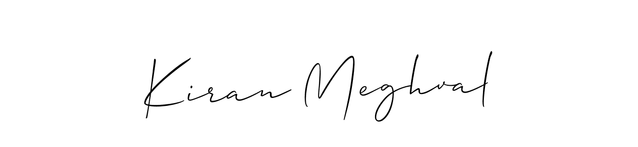 Also we have Kiran Meghval name is the best signature style. Create professional handwritten signature collection using Allison_Script autograph style. Kiran Meghval signature style 2 images and pictures png