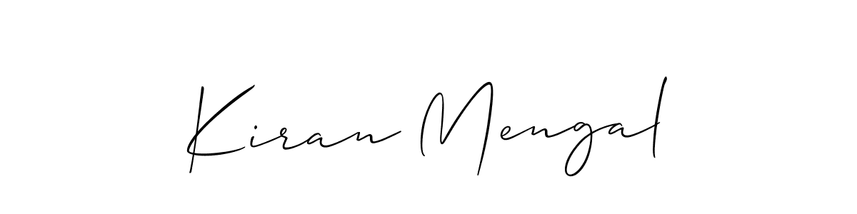 Also You can easily find your signature by using the search form. We will create Kiran Mengal name handwritten signature images for you free of cost using Allison_Script sign style. Kiran Mengal signature style 2 images and pictures png
