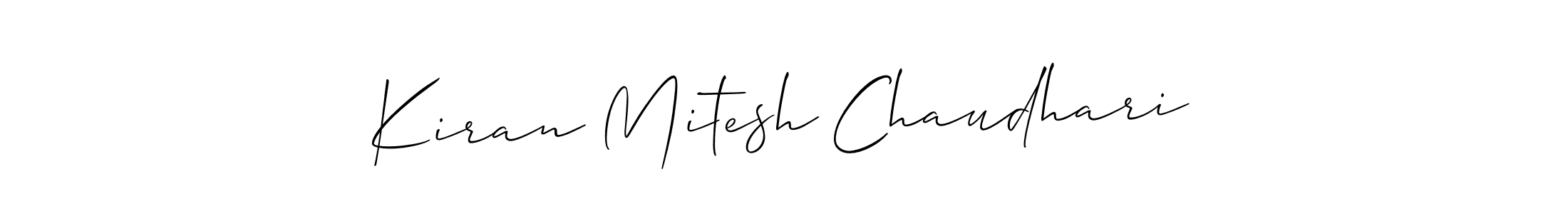 if you are searching for the best signature style for your name Kiran Mitesh Chaudhari. so please give up your signature search. here we have designed multiple signature styles  using Allison_Script. Kiran Mitesh Chaudhari signature style 2 images and pictures png