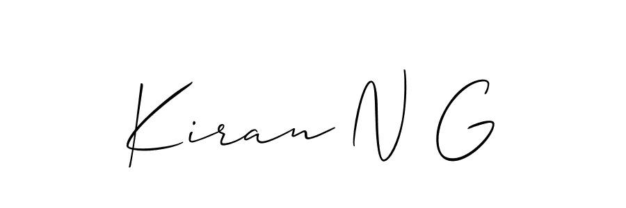 Create a beautiful signature design for name Kiran N G. With this signature (Allison_Script) fonts, you can make a handwritten signature for free. Kiran N G signature style 2 images and pictures png