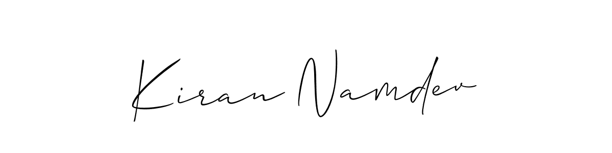 It looks lik you need a new signature style for name Kiran Namdev. Design unique handwritten (Allison_Script) signature with our free signature maker in just a few clicks. Kiran Namdev signature style 2 images and pictures png