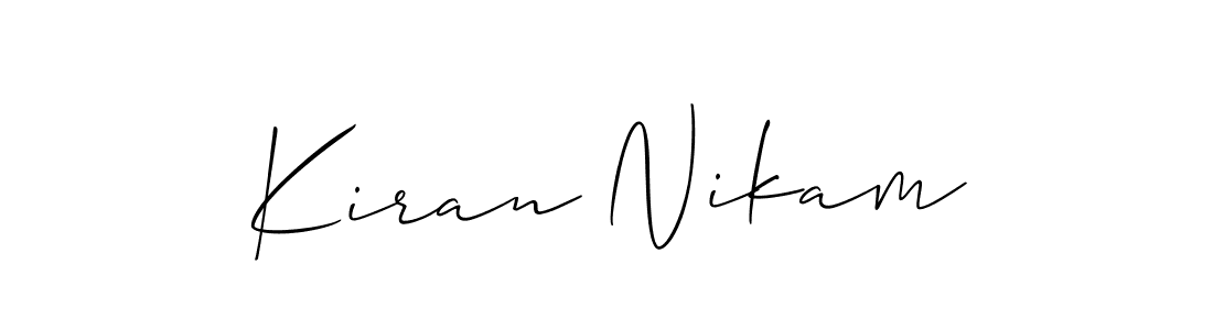 It looks lik you need a new signature style for name Kiran Nikam. Design unique handwritten (Allison_Script) signature with our free signature maker in just a few clicks. Kiran Nikam signature style 2 images and pictures png
