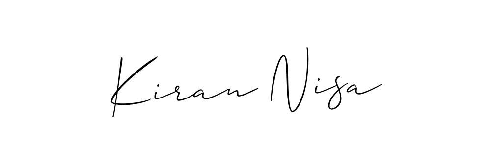 Use a signature maker to create a handwritten signature online. With this signature software, you can design (Allison_Script) your own signature for name Kiran Nisa. Kiran Nisa signature style 2 images and pictures png