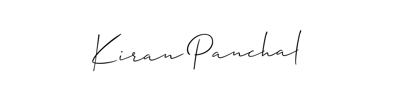 Make a beautiful signature design for name Kiran Panchal. With this signature (Allison_Script) style, you can create a handwritten signature for free. Kiran Panchal signature style 2 images and pictures png