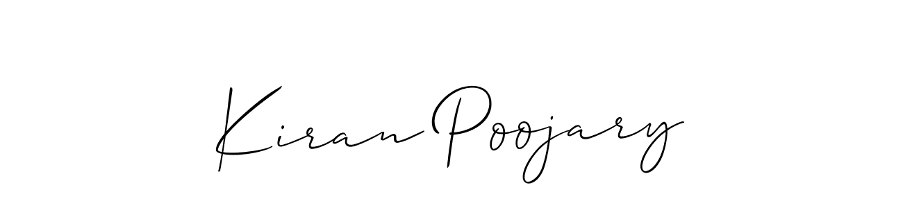 Make a beautiful signature design for name Kiran Poojary. With this signature (Allison_Script) style, you can create a handwritten signature for free. Kiran Poojary signature style 2 images and pictures png