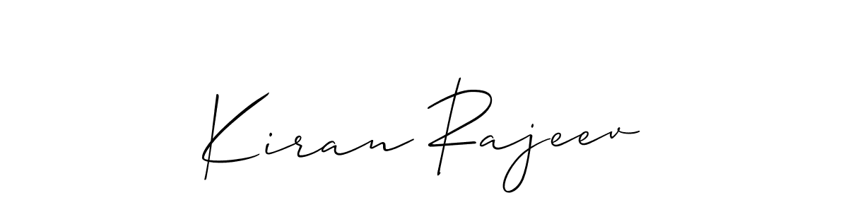 Use a signature maker to create a handwritten signature online. With this signature software, you can design (Allison_Script) your own signature for name Kiran Rajeev. Kiran Rajeev signature style 2 images and pictures png