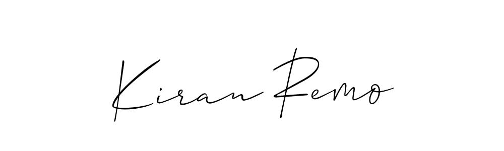 The best way (Allison_Script) to make a short signature is to pick only two or three words in your name. The name Kiran Remo include a total of six letters. For converting this name. Kiran Remo signature style 2 images and pictures png