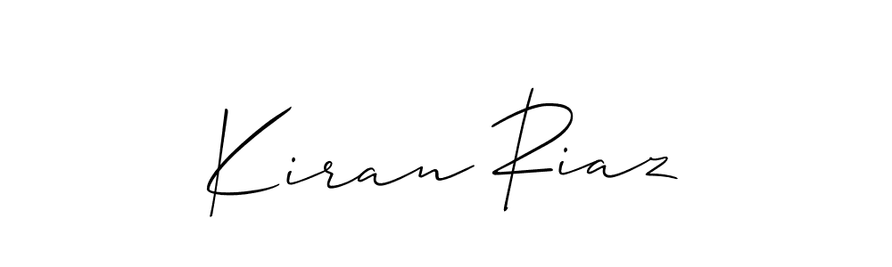 Use a signature maker to create a handwritten signature online. With this signature software, you can design (Allison_Script) your own signature for name Kiran Riaz. Kiran Riaz signature style 2 images and pictures png