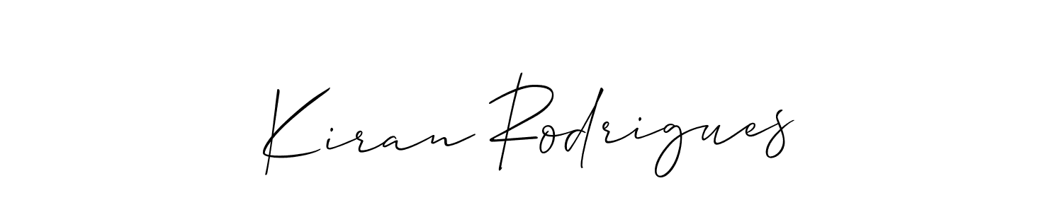 Also You can easily find your signature by using the search form. We will create Kiran Rodrigues name handwritten signature images for you free of cost using Allison_Script sign style. Kiran Rodrigues signature style 2 images and pictures png