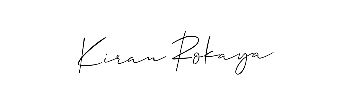 You should practise on your own different ways (Allison_Script) to write your name (Kiran Rokaya) in signature. don't let someone else do it for you. Kiran Rokaya signature style 2 images and pictures png