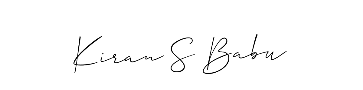 This is the best signature style for the Kiran S Babu name. Also you like these signature font (Allison_Script). Mix name signature. Kiran S Babu signature style 2 images and pictures png