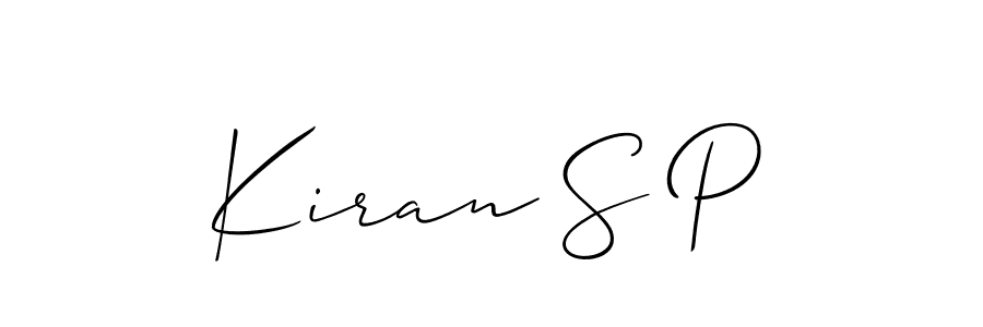 Allison_Script is a professional signature style that is perfect for those who want to add a touch of class to their signature. It is also a great choice for those who want to make their signature more unique. Get Kiran S P name to fancy signature for free. Kiran S P signature style 2 images and pictures png