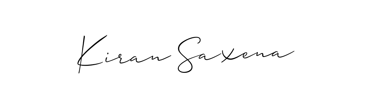 Allison_Script is a professional signature style that is perfect for those who want to add a touch of class to their signature. It is also a great choice for those who want to make their signature more unique. Get Kiran Saxena name to fancy signature for free. Kiran Saxena signature style 2 images and pictures png