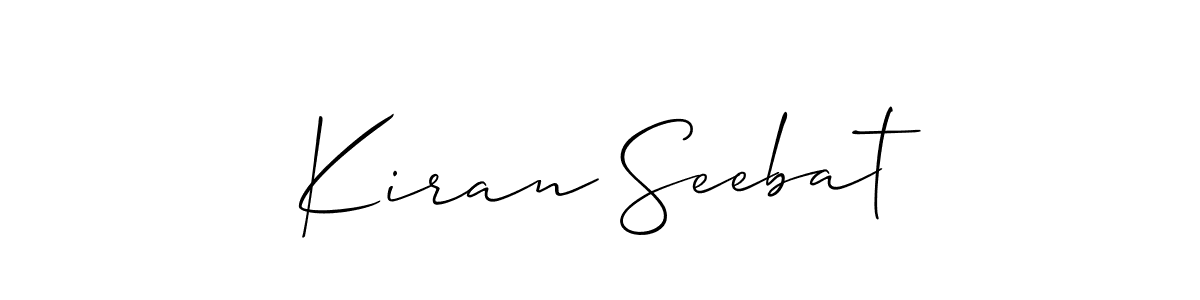 Make a beautiful signature design for name Kiran Seebat. With this signature (Allison_Script) style, you can create a handwritten signature for free. Kiran Seebat signature style 2 images and pictures png