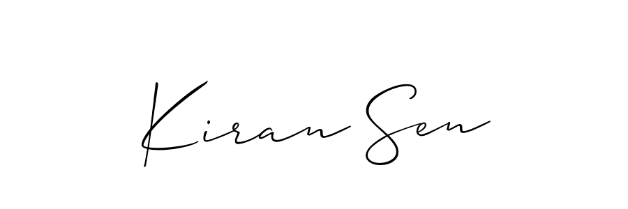 Make a beautiful signature design for name Kiran Sen. With this signature (Allison_Script) style, you can create a handwritten signature for free. Kiran Sen signature style 2 images and pictures png