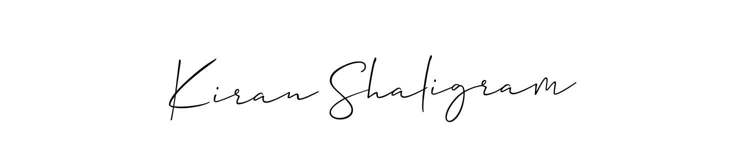 Design your own signature with our free online signature maker. With this signature software, you can create a handwritten (Allison_Script) signature for name Kiran Shaligram. Kiran Shaligram signature style 2 images and pictures png