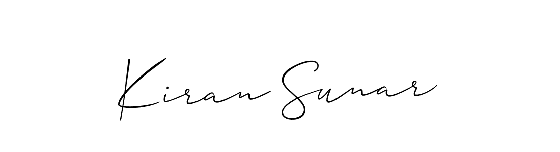 Also we have Kiran Sunar name is the best signature style. Create professional handwritten signature collection using Allison_Script autograph style. Kiran Sunar signature style 2 images and pictures png