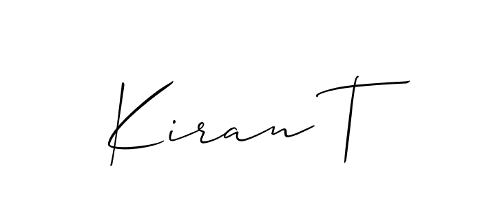 How to make Kiran T signature? Allison_Script is a professional autograph style. Create handwritten signature for Kiran T name. Kiran T signature style 2 images and pictures png