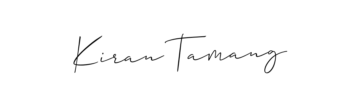 if you are searching for the best signature style for your name Kiran Tamang. so please give up your signature search. here we have designed multiple signature styles  using Allison_Script. Kiran Tamang signature style 2 images and pictures png