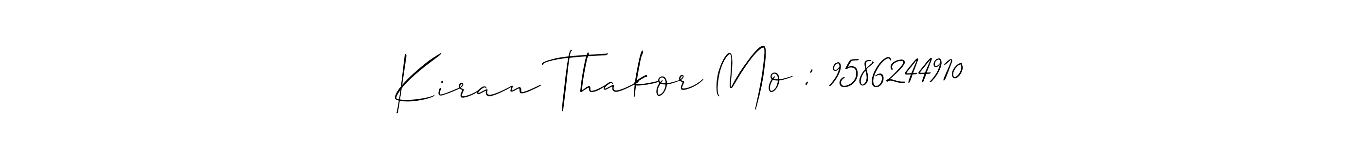 Check out images of Autograph of Kiran Thakor Mo : 9586244910 name. Actor Kiran Thakor Mo : 9586244910 Signature Style. Allison_Script is a professional sign style online. Kiran Thakor Mo : 9586244910 signature style 2 images and pictures png