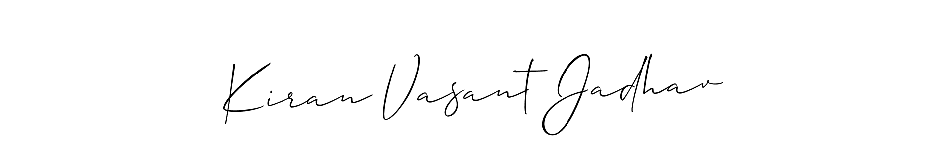 Also we have Kiran Vasant Jadhav name is the best signature style. Create professional handwritten signature collection using Allison_Script autograph style. Kiran Vasant Jadhav signature style 2 images and pictures png