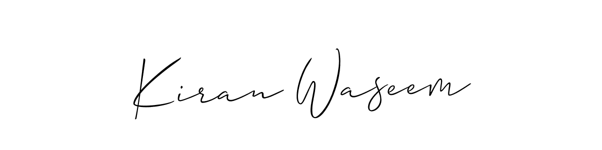How to Draw Kiran Waseem signature style? Allison_Script is a latest design signature styles for name Kiran Waseem. Kiran Waseem signature style 2 images and pictures png