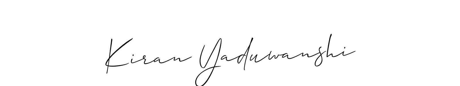 Kiran Yaduwanshi stylish signature style. Best Handwritten Sign (Allison_Script) for my name. Handwritten Signature Collection Ideas for my name Kiran Yaduwanshi. Kiran Yaduwanshi signature style 2 images and pictures png