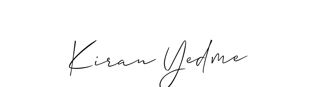 Also we have Kiran Yedme name is the best signature style. Create professional handwritten signature collection using Allison_Script autograph style. Kiran Yedme signature style 2 images and pictures png