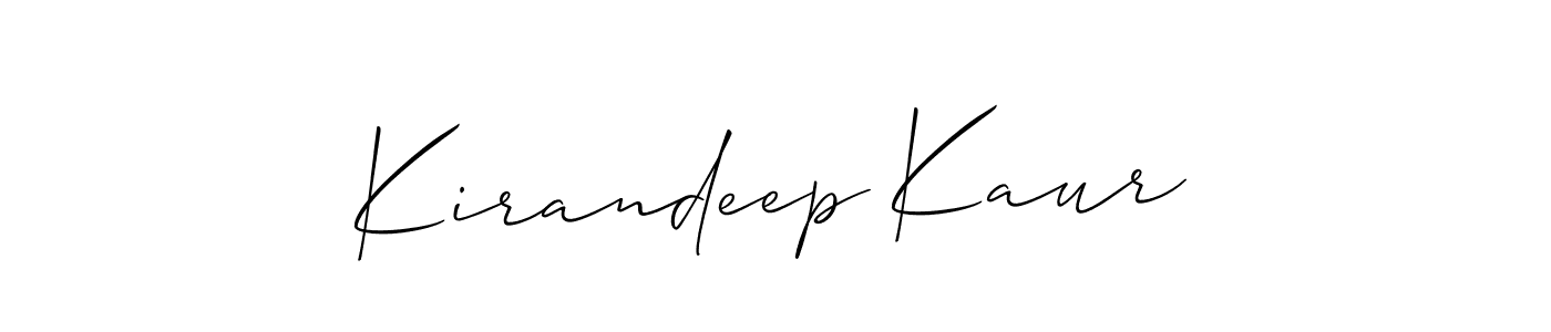 Also we have Kirandeep Kaur name is the best signature style. Create professional handwritten signature collection using Allison_Script autograph style. Kirandeep Kaur signature style 2 images and pictures png