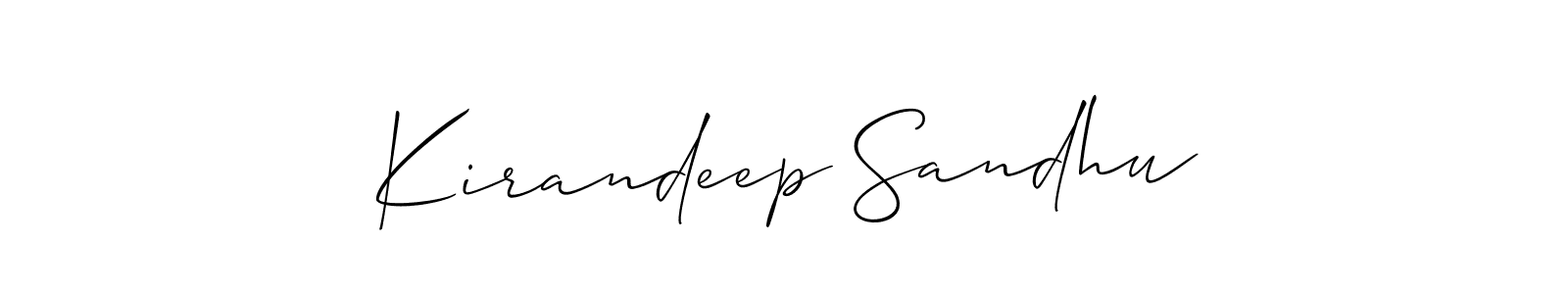 Allison_Script is a professional signature style that is perfect for those who want to add a touch of class to their signature. It is also a great choice for those who want to make their signature more unique. Get Kirandeep Sandhu name to fancy signature for free. Kirandeep Sandhu signature style 2 images and pictures png