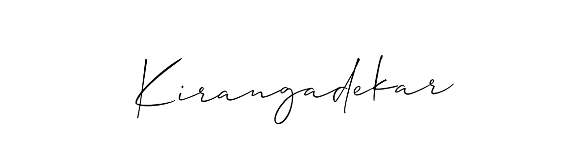The best way (Allison_Script) to make a short signature is to pick only two or three words in your name. The name Kirangadekar include a total of six letters. For converting this name. Kirangadekar signature style 2 images and pictures png