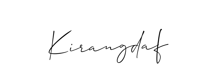 Also we have Kirangdaf name is the best signature style. Create professional handwritten signature collection using Allison_Script autograph style. Kirangdaf signature style 2 images and pictures png