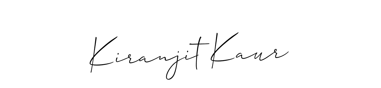 How to make Kiranjit Kaur name signature. Use Allison_Script style for creating short signs online. This is the latest handwritten sign. Kiranjit Kaur signature style 2 images and pictures png