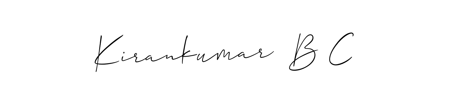 The best way (Allison_Script) to make a short signature is to pick only two or three words in your name. The name Kirankumar  B C include a total of six letters. For converting this name. Kirankumar  B C signature style 2 images and pictures png