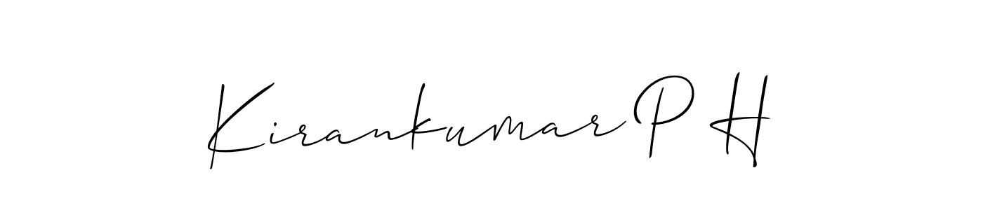 Design your own signature with our free online signature maker. With this signature software, you can create a handwritten (Allison_Script) signature for name Kirankumar P H. Kirankumar P H signature style 2 images and pictures png